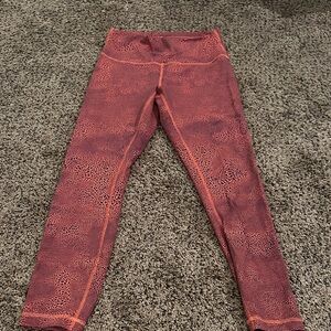 lululemon athletica Orange Patterned Leggings